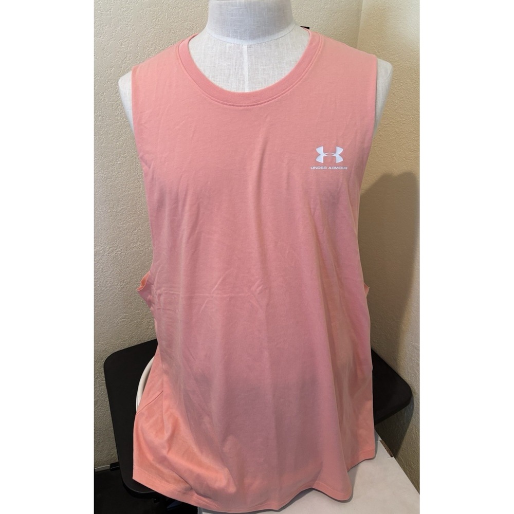 Under Armour Men Sz 3XL Left Chest Cut-Off Tank Top 1329286-603 Posh Pink NEW